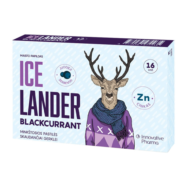 ICELANDER BLACKCURRANT, 16 pastilių paveikslėlis