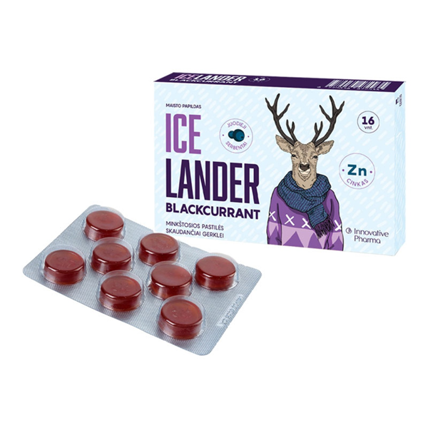 ICELANDER BLACKCURRANT, 16 pastilių paveikslėlis