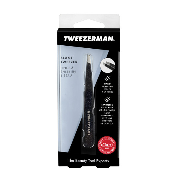 TWEEZERMAN  Slant Tweezer Classic Stainless Steel pincetas, blizgantis