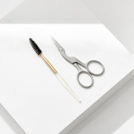TWEEZERMAN Brow Scissors & Brush antakių žirklučių ir šepetėlio rinkinys