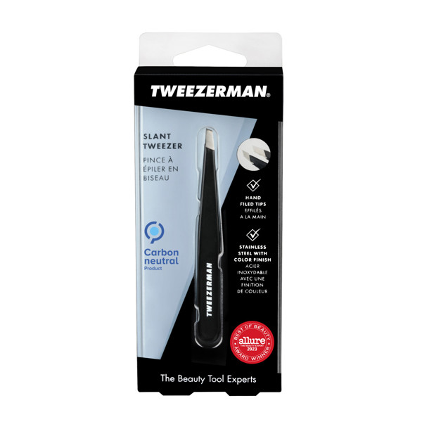 TWEEZERMAN Slant Tweezer Classic Stainless Steel pincetas, juodas