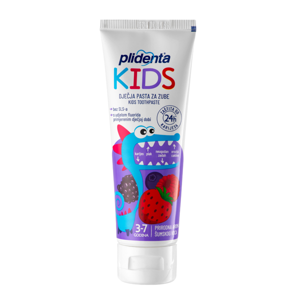 PLIDENTA KIDS, dantų pasta vaikams, 75 ml paveikslėlis