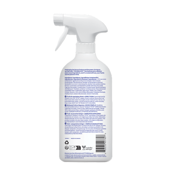 ATTITUDE, Vaisių ir daržovių ploviklis, bekvapis, 800 ml