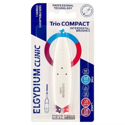 ELGYDIUM CLINIC TRIO COMPACT, tarpdančių šepetėliai 145, 3 vienetai paveikslėlis