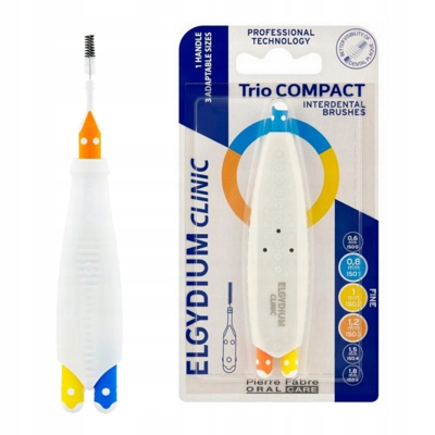 ELGYDIUM CLINIC TRIO COMPACT, tarpdančių šepetėliai 123, 3 vienetai paveikslėlis