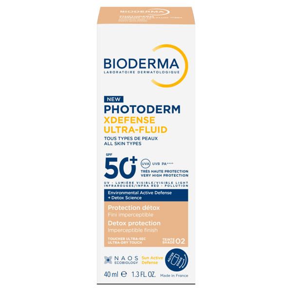 BIODERMA PHT XDEFENSE SPF50+, apauginis kremas nuo saulės su spalva T02, 40ml, 1 vnt. paveikslėlis