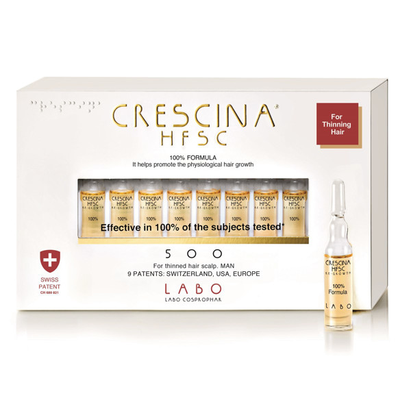 CRESCINA RE-GROWTH HFSC 500 MAN, 10 ampulių, 3,5 ml paveikslėlis
