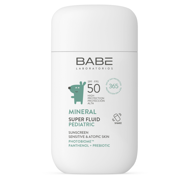 BABE SUPER FLUID SPF50, MINERAL PEDIATRIC, apsauginė mineralinė veido emulsija, kūdikiams ir vaikams, 50ml paveikslėlis