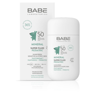 BABE SUPER FLUID SPF50, MINERAL PEDIATRIC, apsauginė mineralinė veido emulsija, kūdikiams ir vaikams, 50ml paveikslėlis