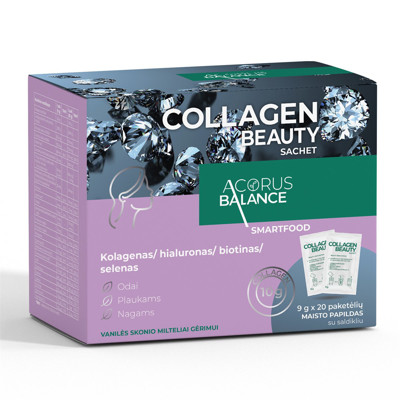 ACORUS BALANCE COLLAGEN BEAUTY SACHETS, paketėliai, 9 g, 20 vnt. paveikslėlis