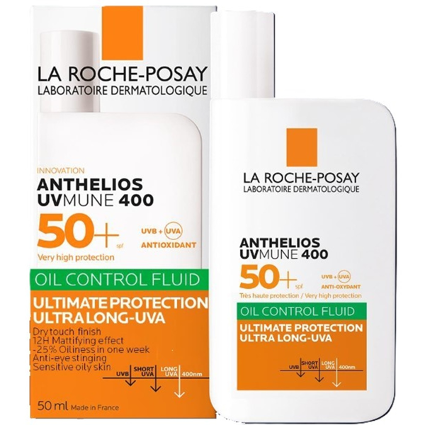 LRP ANTHELIOS UVMune 400, OIL CONTROL matuojantis fluidas veidui, SPF 50+ paveikslėlis