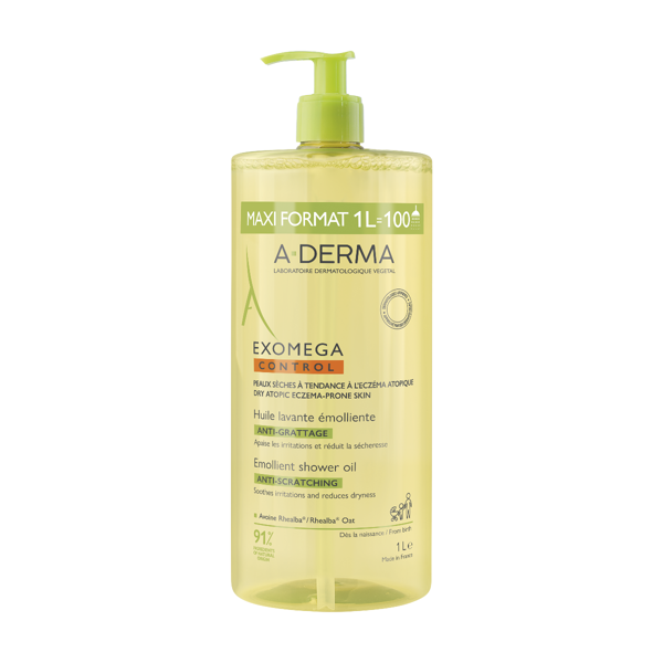 A-DERMA EXOMEGA CONTROL, dušo aliejus, 1L, 1 vnt. paveikslėlis