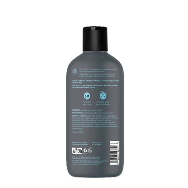 ATTITUDE, Dušo gelis vyrams „Eucalyptus & Sage“, 415 ml