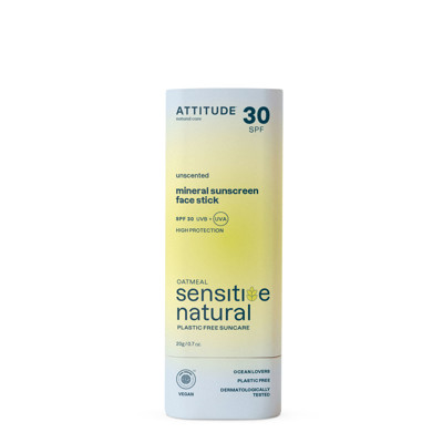 ATTITUDE, Apsauginis veido pieštukas nuo saulės jautriai odai SPF30, bekvapis, 20 g