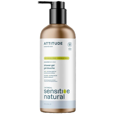 ATTITUDE, Bekvapis dušo gelis jautriai odai, 473 ml