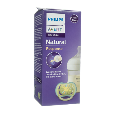 PHILIPS AVENT, buteliukas "Natural Response" 125ml, ir čiulptukas 0-6 mėn., rinkinys SCD837/10 paveikslėlis