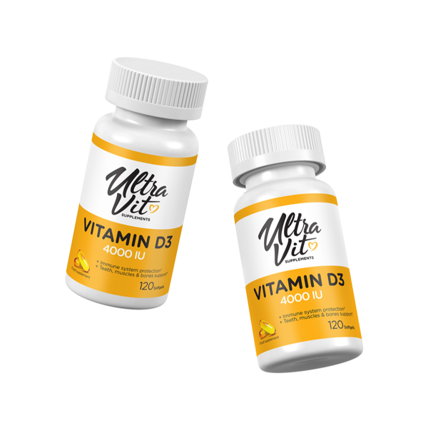 ULTRAVIT D vitaminas D3 4000 TV, 120 minkštųjų kapsulių paveikslėlis