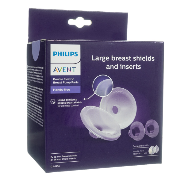 PHILIPS AVENT, didelės krūtų pagalvėlės ir įdėklai laisvų rankų pientraukiui, SCF552/11, 4 vnt. paveikslėlis