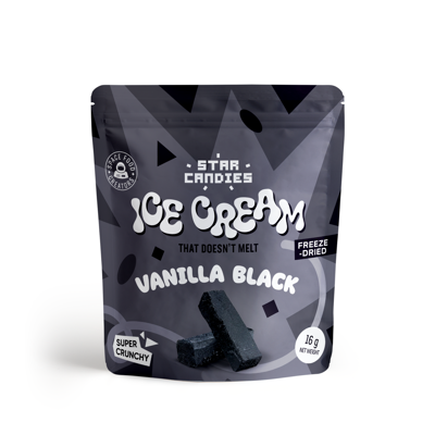 STAR CANDIES Šaltyje džiovinti juodi vaniliniai ledai