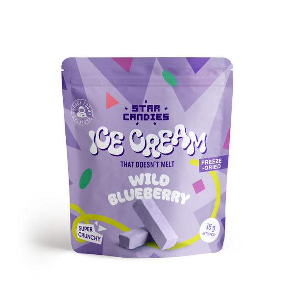 STAR CANDIES Šaltyje džiovinti mėlynių skonio ledai