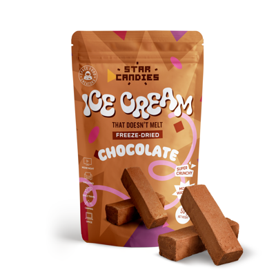 STAR CANDIES Šaltyje džiovinti šokoladiniai ledai, 50g