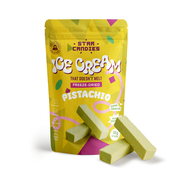 STAR CANDIES Šaltyje džiovinti ledai su Sicilijos pistacijomis, 50g