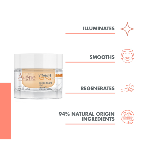 AVENE VITAMIN CG, veido kremas, skaistinamasis, 50ml paveikslėlis