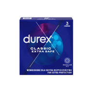 DUREX EXTRA SAFE, prezervatyvai, 3 vnt. paveikslėlis DUREX EXTRA SAFE, prezervatyvai, 3 vnt. paveikslėlis