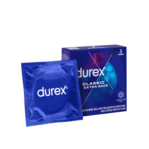 DUREX EXTRA SAFE, prezervatyvai, 3 vnt. paveikslėlis DUREX EXTRA SAFE, prezervatyvai, 3 vnt. paveikslėlis