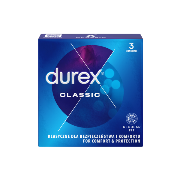 DUREX CLASSIC, prezervatyvai, 3 vnt. paveikslėlis DUREX CLASSIC, prezervatyvai, 3 vnt. paveikslėlis