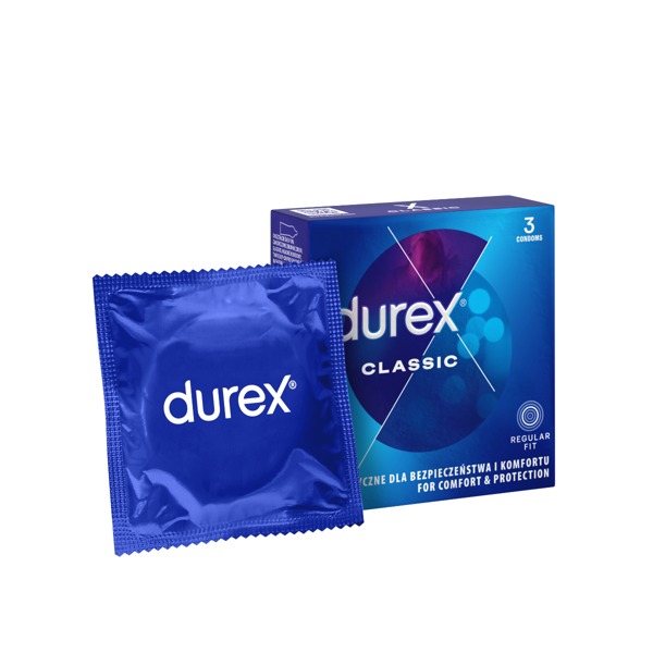 DUREX CLASSIC, prezervatyvai, 3 vnt. paveikslėlis DUREX CLASSIC, prezervatyvai, 3 vnt. paveikslėlis
