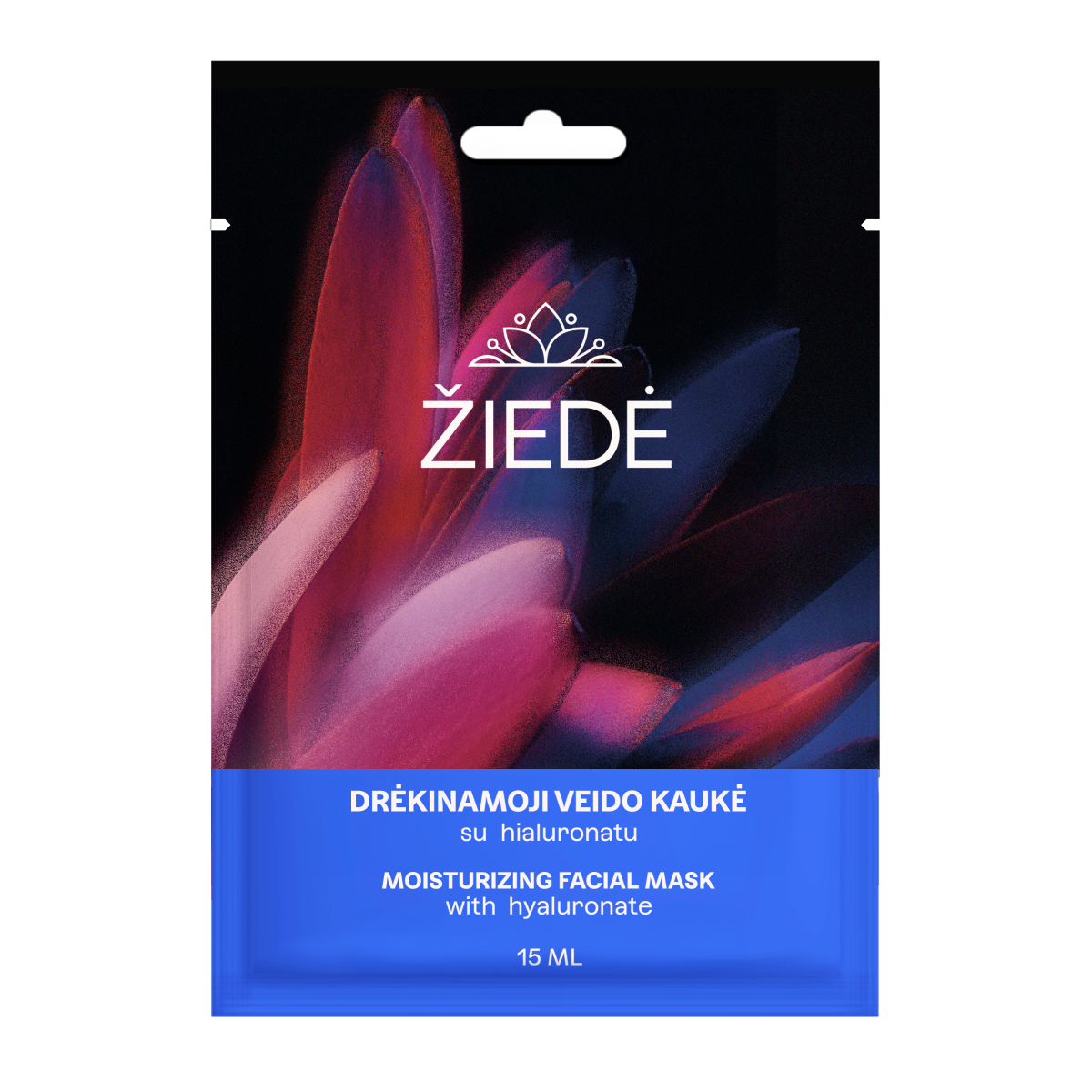 ŽIEDĖ, veido kaukė drėkinamoji su hialuronatu, 15ml