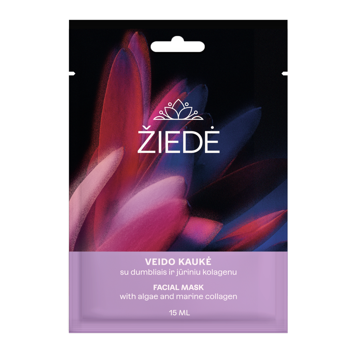Žiedė veido kaukė su dumbliais ir jūriniu kolagenu, 15ml