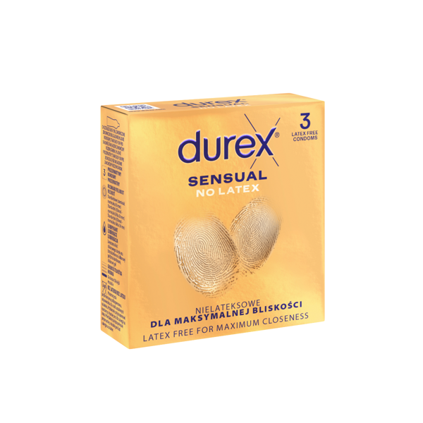 DUREX SENSUAL NO LATEX, prezervatyvai, 3 vnt. paveikslėlis