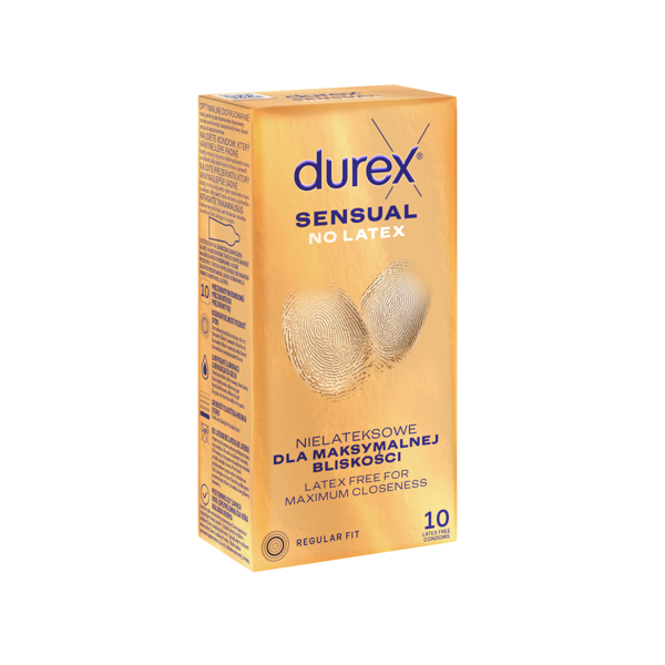 DUREX SENSUAL NO LATEX, prezervatyvai, 10 vnt. paveikslėlis