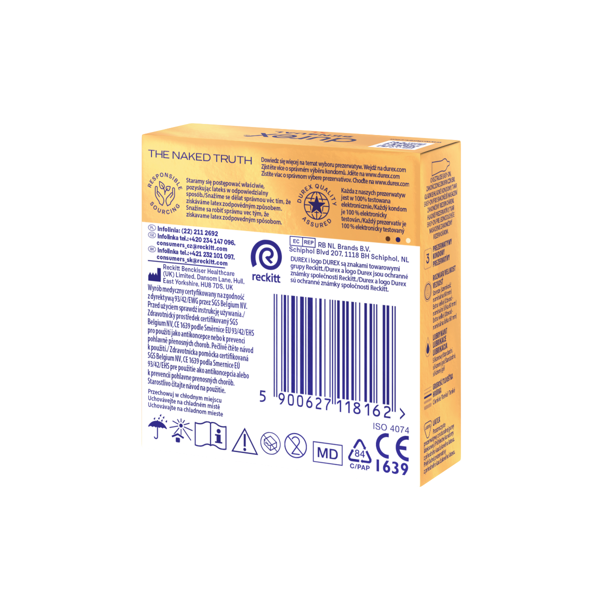 DUREX SENSUAL XL, prezervatyvai, 3 vnt. paveikslėlis