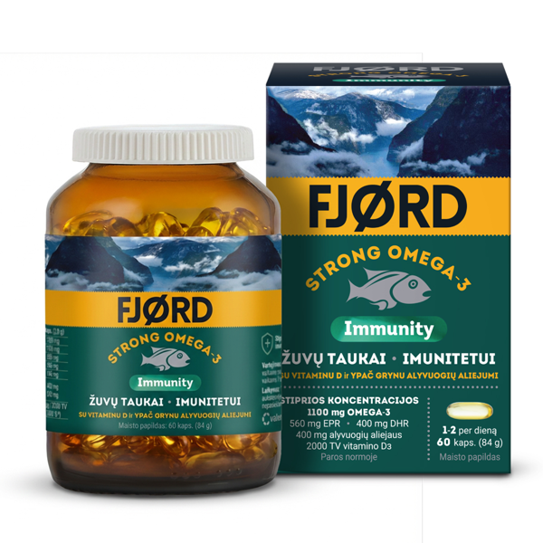 FJORD STRONG OMEGA-3 IMMUNITY, 60 kapsulių paveikslėlis