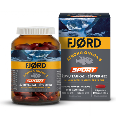FJORD STRONG OMEGA-3 SPORT, 60 kapsulių paveikslėlis
