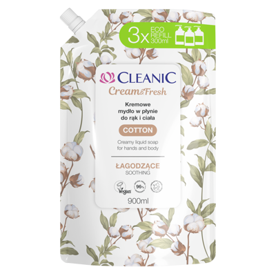 CLEANIC COTTON, skystas muilas, 900ml