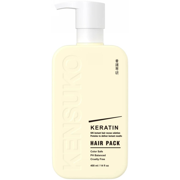 Kensuko Kaukė Keratin Hair Pack KEN196097, sausiems, pažeistiems plaukams, 400 ml