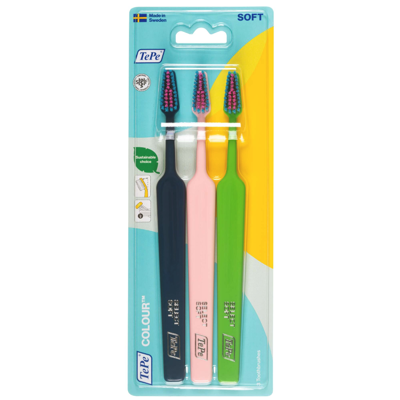 TEPE COLOUR, dantų šepetėlis, minkštas, blisteris, 3 vnt. paveikslėlis