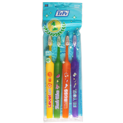 TEPE KIDS, dantų šepetėlis, labai minkštas, nuo 6 metų, maiš., 4 vnt. paveikslėlis