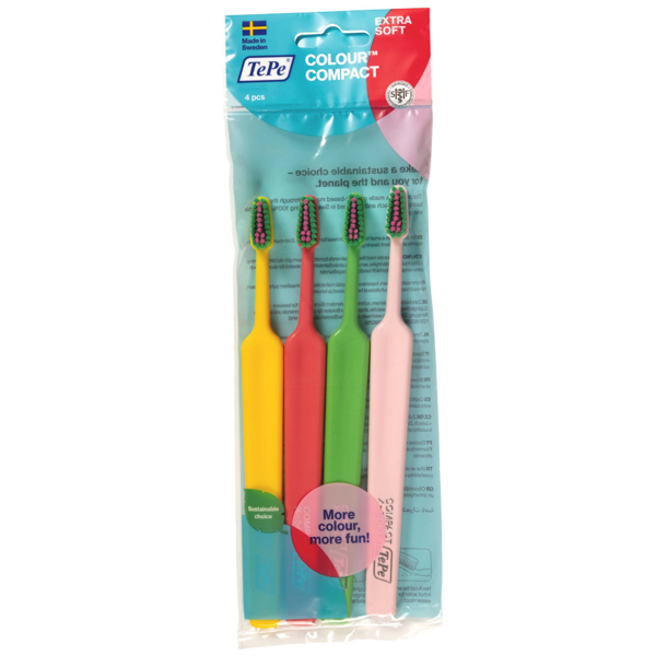 TEPE COLOUR COMPACT, dantų šepetėlis, labai minkštas, maiš., 4 vnt. paveikslėlis