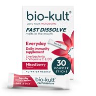 BIO-KULT EVERYDAY IMMUNE, burnoje greitai tirpstantys milteliai, uogų skonio, 30 paketėlių paveikslėlis