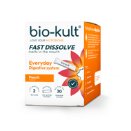 BIO-KULT EVERYDAY, burnoje greitai tirpstantys milteliai, persikų skonio, 30 paketėlių paveikslėlis