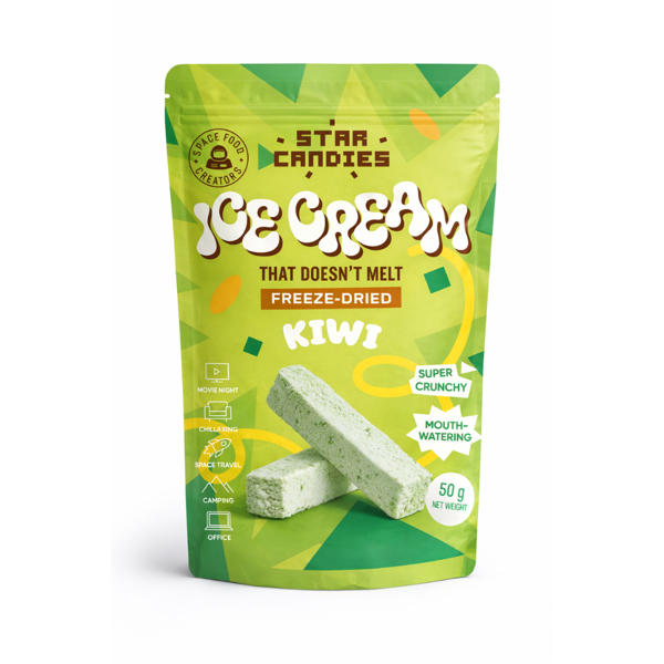 STAR CANDIES Šaltyje džiovinti kivi skonio ledai