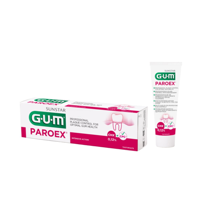GUM PAROEX,  0.12 CHX+CPC dantų pasta su 0,12% chlorheksidinu ir 0.05% CPC, 75ml paveikslėlis