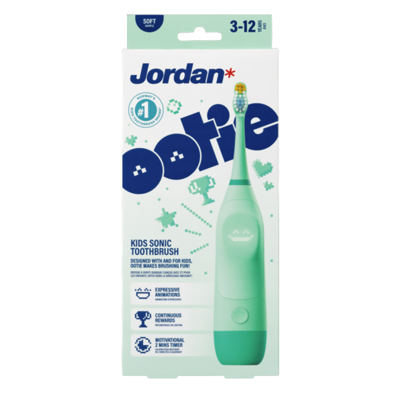 JORDAN, OOTIE, elektrinis dantų šepetėlis vaikams, žalias, 1 vnt. paveikslėlis