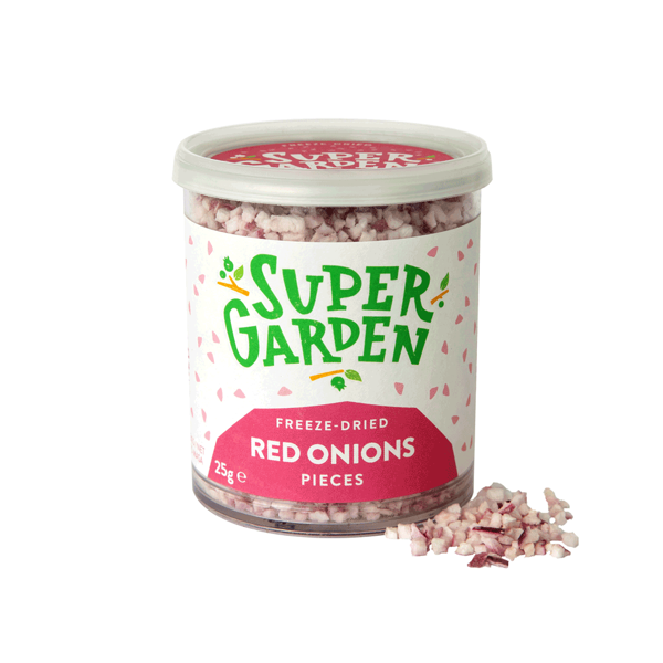 SUPERGARDEN, raudonųjų svogūnų gabaliukai, džiovinti šaltyje, M 25g