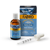 FJORD STRONG OMEGA-3, genius drops, žuvų taukai, lašai, 50 ml paveikslėlis